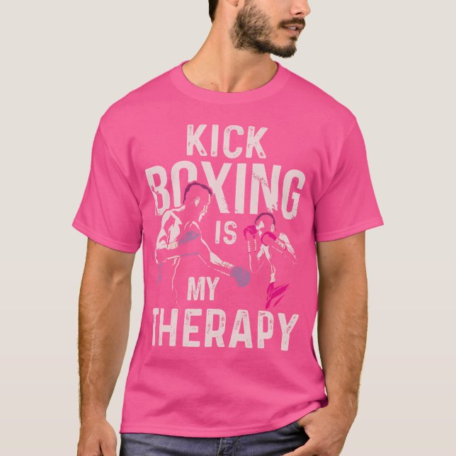 Camiseta Kickboxing É Minha Terapia Engraçada Boxing (Frente)