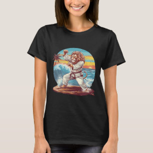 Camiseta Kickboxing Leão Praia Pôr do Sol Jiu-jitsu Taekwon