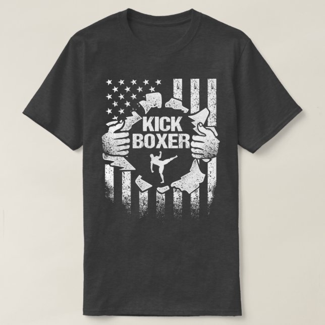 Camiseta Kickboxing Taught Kick Boxout Workout impressão (Frente do Design)