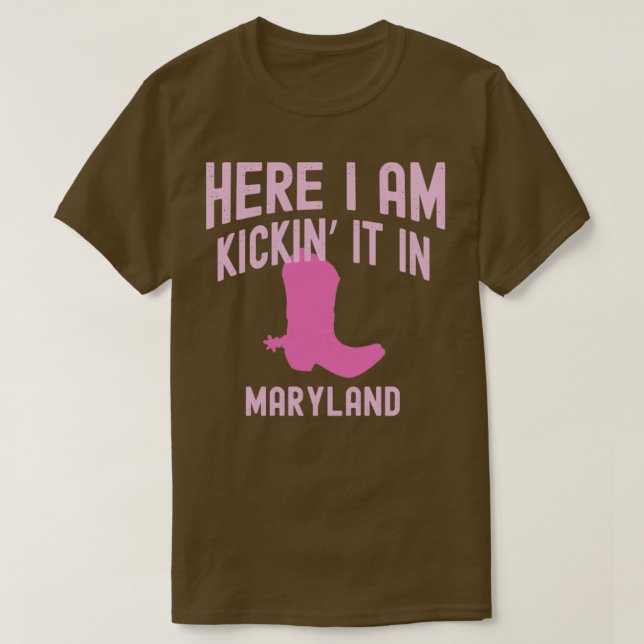 Camiseta Kicking It In Maryland Cowgirl Western Rodeo Boots (Frente do Design)