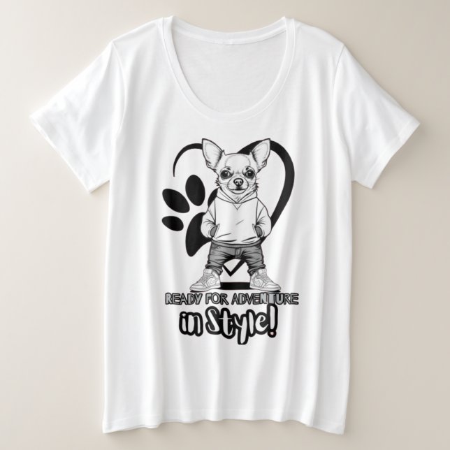 Camiseta Kicks legal, Pup Mais Frio: Chihuahua Fashionável (Frente do Design)