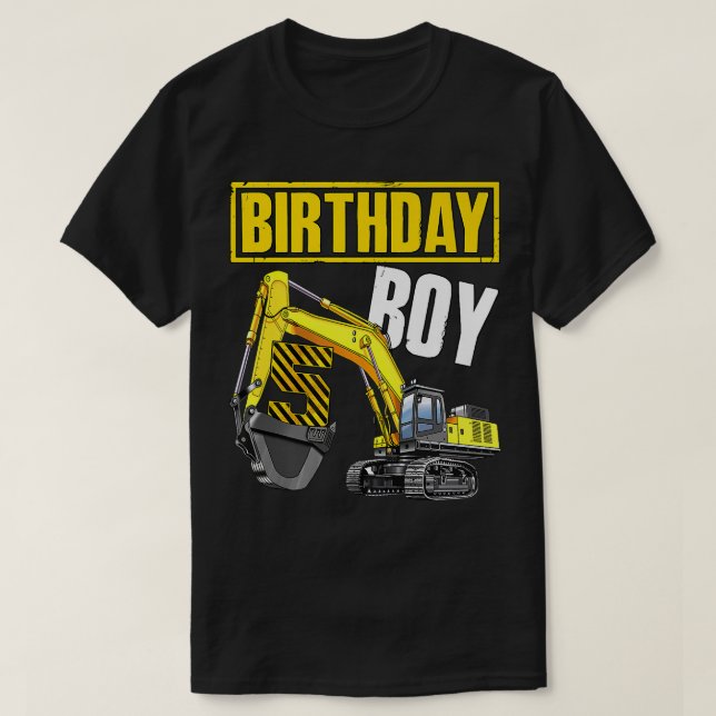 Camiseta Kid Birthday Boy 5 Veículo com 5 Anos de Idade (Frente do Design)
