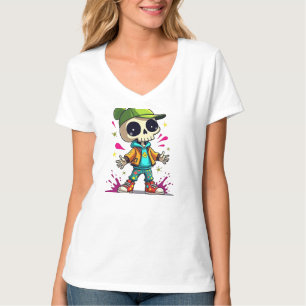 Camiseta Kid de Esqueleto legal - Streetwear T de abertura 