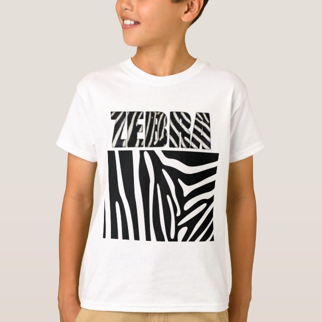 Camiseta Kid de Impressão Animal Zebra do felpudo Express® (Frente)
