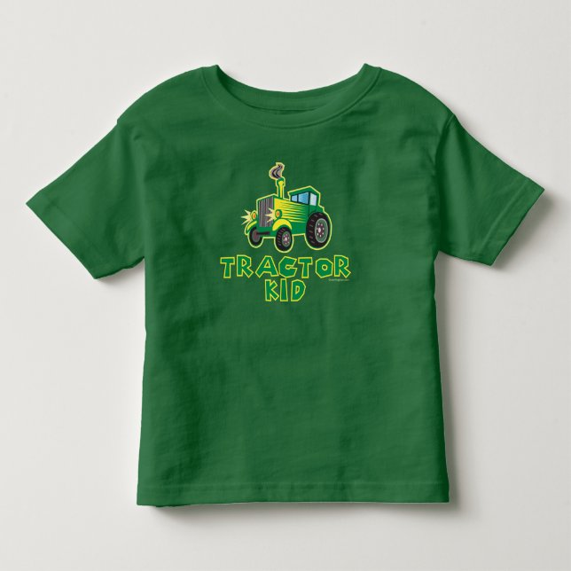 Camiseta Kid de Trator Verde (Frente)
