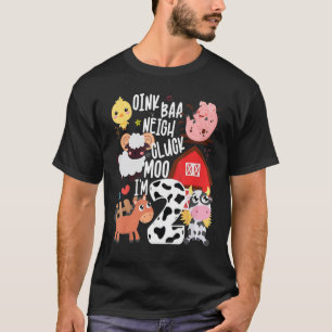 Camiseta Kid Oink Baa Neigh Cluck Moo Im Duas Festas de ani
