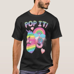 Camiseta Kid Pop It aniversário de 3 anos Girls 3 Anos Anti