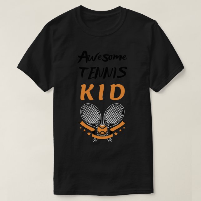 Camiseta Kid Racket e Ball 1 do Tênis aberto dos EUA (Frente do Design)
