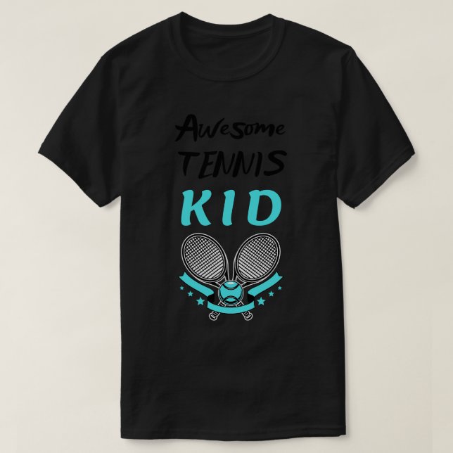 Camiseta Kid Racket e Ball de Crianças Abertas dos EUA (Frente do Design)