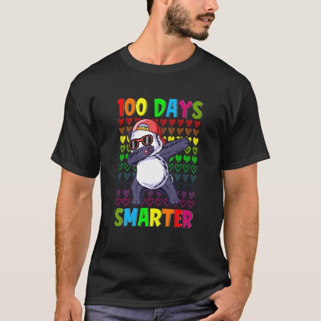 Camiseta Kids 100 Days Smarter Hearts Dabbing Panda 100th D (Frente)