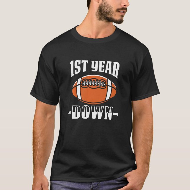 Camiseta Kids 1st Birthday Football Touchdown 1 Year Old Bo (Frente)