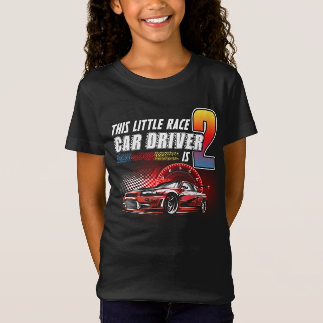 Camiseta Kids 2 Year Old Race Car Birthday Shirt 2nd Racing (Frente)