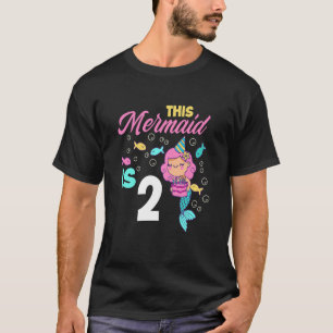 Camiseta Kids 2nd Birthday Girls Mermaid 2 Years Mermaids B