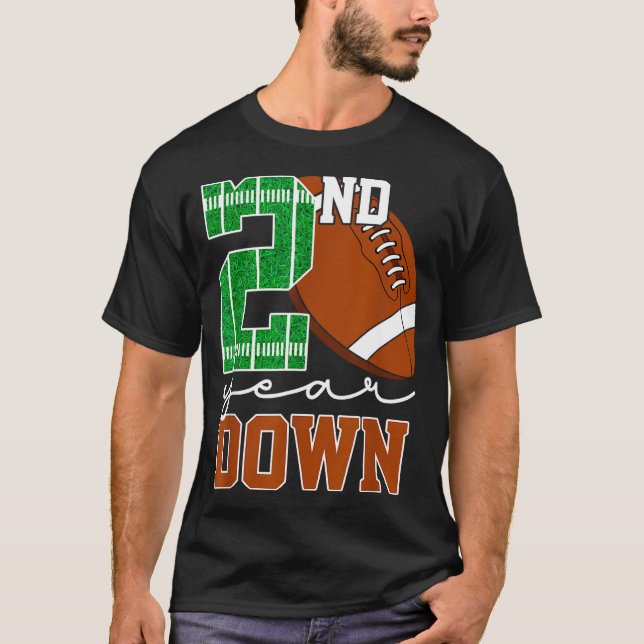 Camiseta Kids 2nd Year Down Football Birthday Boy Party 2 Y (Frente)