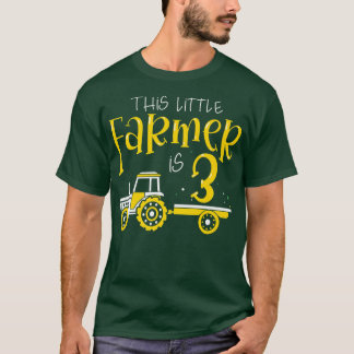 Camiseta Kids 3 Year Old Farm Tractor Birthday Party Farmer