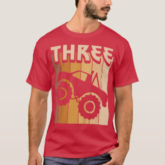 Camiseta Kids 3 Year Old Monster Truck Birthday Boy Girl 3r