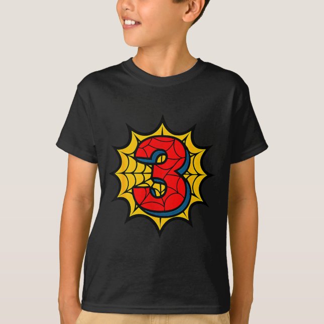 Camiseta Kids 3rd Birthday Sder Theme Party 3 Year Old Boys (Frente)