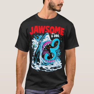 Camiseta Kids 3rd Birthday Shark 3  Jawsome Three Year Old 