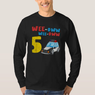 Camiseta Kids 5 Birthday Boy Policial Carro