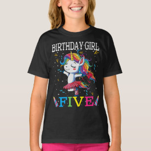 Camiseta Kids 5 Birthday Unicorn Outfit, 5 Birthday Gir