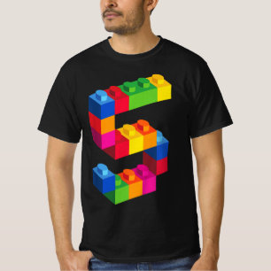 Camiseta Kids 5 Year Old Building Blocks Birthday  Bricks 5