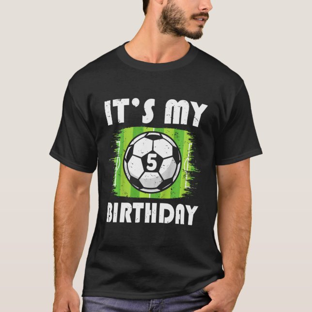 Camiseta Kids 5 Years Old Kids Soccer Player 5th Birthday B (Frente)