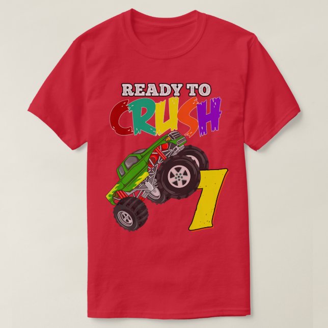 Camiseta Kids 5th Birthday Boys Monster Truck 5 Year Old Ra (Frente do Design)