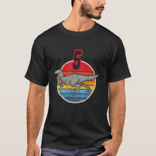 Camiseta Kids 5Th Birthday I Velociraptor Mongoliensis I Fa