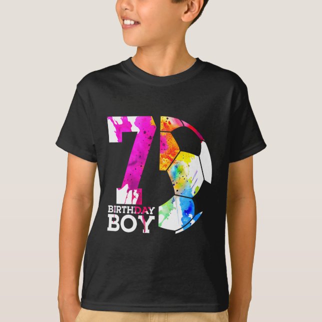Camiseta Kids 7 Birthday Boy Soccer 7th Birthday  (Frente)