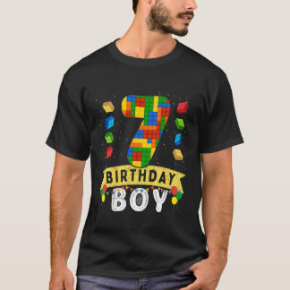 Camiseta Kids 7 Year Old Building Blocks Master builder 7th