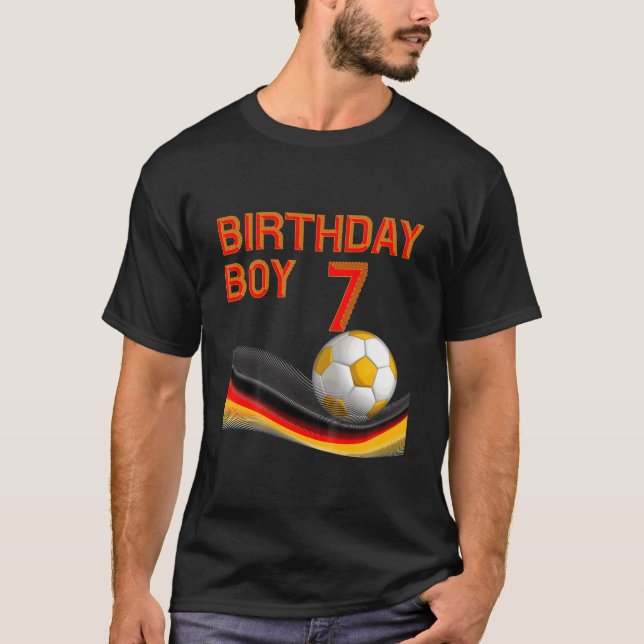 Camiseta Kids 7Th Birthday Boy Soccer Ball 7 Years Old Kids (Frente)
