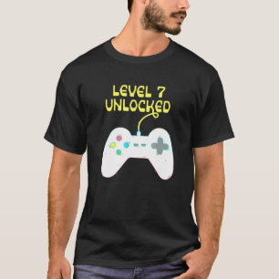 Camiseta Kids 7th Birthday Level 7 Unlocked Gamer