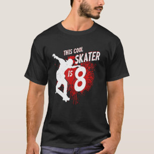 Camiseta Kids 8º skate de aniversário - Este Skater Legal 8
