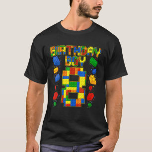 Camiseta Kids 8Th Birthday Master Builder 8 Years Old Block