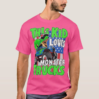 Camiseta Kids American Flag Dinosaur Toddler This Kid Loves