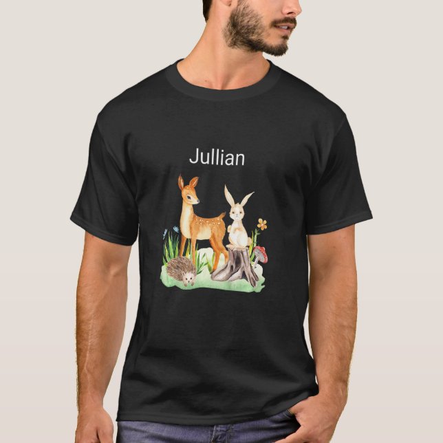Camiseta Kids Animal deer rabbit hedgehog Jullian (Frente)