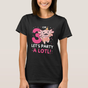 Camiseta Kids aniversário de 3 anos Axolotl Pun Vamos Parti