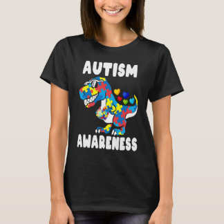 Camiseta Kids Autism Awareness Dinosaur Autistic Toddler Bo