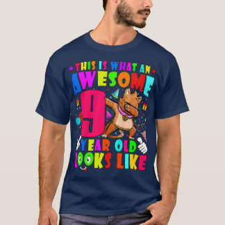 Camiseta Kids Awesome 9 Year Old Boys Girls 9th Birthday