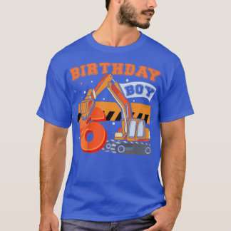 Camiseta Kids B-Day Boy 6 Years Old Digger Builder Construc