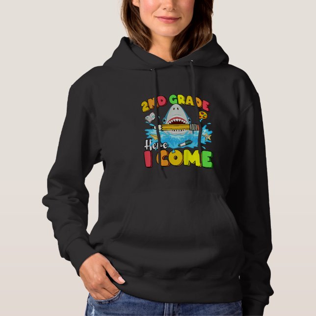 Camiseta Kids Back To School 2nd Grade Here I Come  Shark G (Frente)