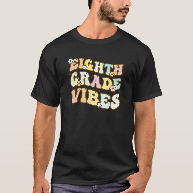 Camiseta Kids Back To School Eighth Grade Vibes Student Tea (Frente)