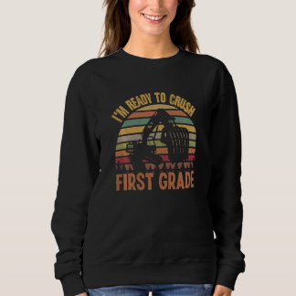 Camiseta Kids Back To School For First Grade Excavator Retr