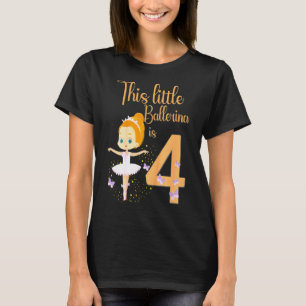 Camiseta Kids Ballerina 4º Tema de Festa de Aniversário 4 A