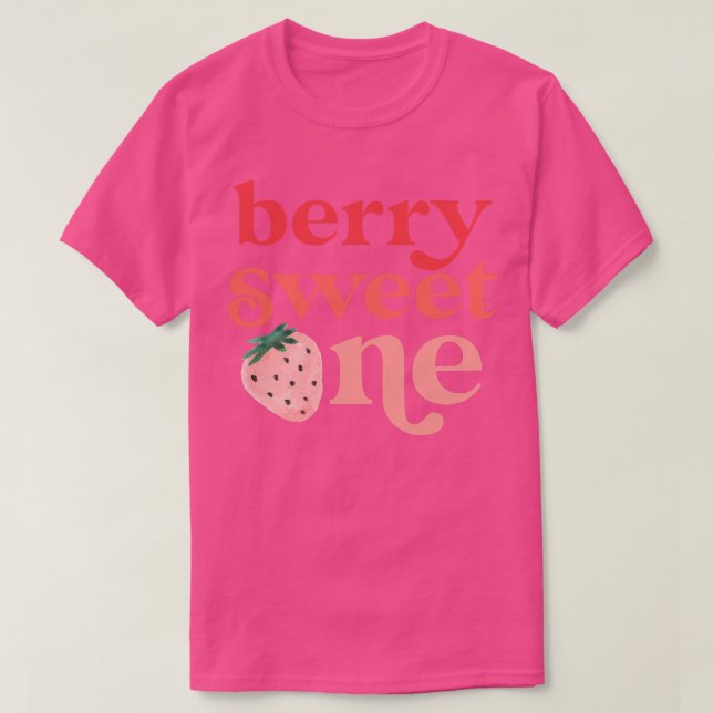 Camiseta Kids Berry Sweet One Strawberry First Birthday Dau (Frente do Design)