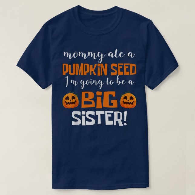 Camiseta Kids Big Sister Fall Pregnancy Announcement Hallow (Frente do Design)