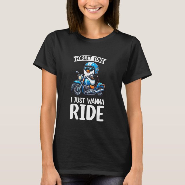 Camiseta Kids Biker Motorcycle Riding Penguin Boys (Frente)