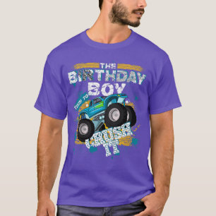 Camiseta Kids Birthday Boy Time To Crush It Monster Truck B