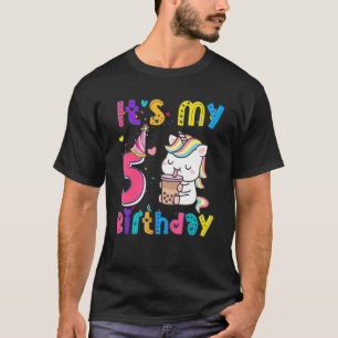 Camiseta Kids birthday girl Unicorn 5th i'm 5 years old des