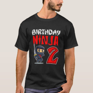 Camiseta Kids Birthday Ninja For 2 Year Old Little Ninja 2t